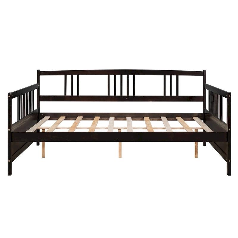 Divano letto in legno massiccio bianco/espresso, singolo/matrimoniale, 1 posto a sedere