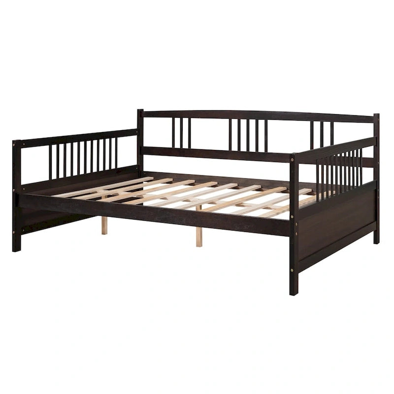 Divano letto in legno massiccio bianco/espresso, singolo/matrimoniale, 1 posto a sedere
