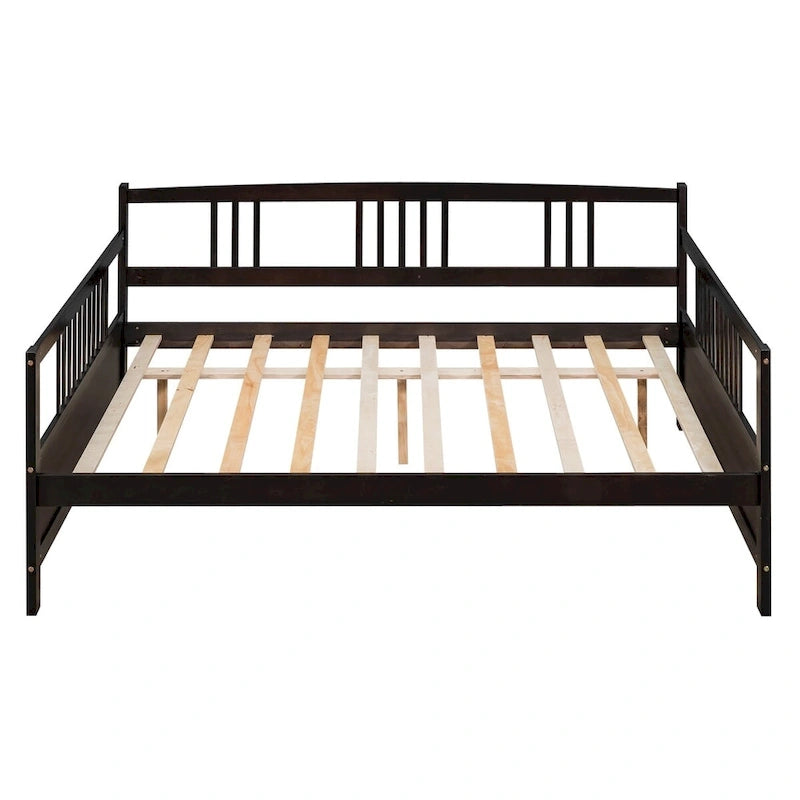 Divano letto in legno massiccio bianco/espresso, singolo/matrimoniale, 1 posto a sedere