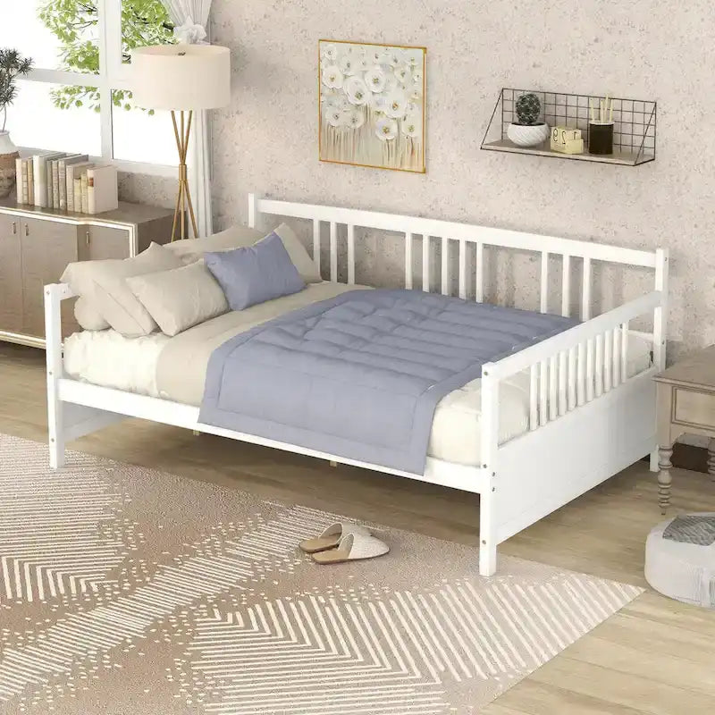 Divano letto in legno massiccio bianco/espresso, singolo/matrimoniale, 1 posto a sedere