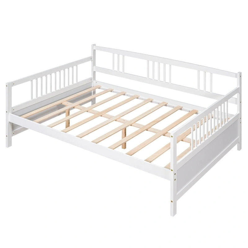 Divano letto in legno massiccio bianco/espresso, singolo/matrimoniale, 1 posto a sedere
