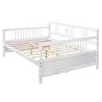 Divano letto in legno massiccio bianco/espresso, singolo/matrimoniale, 1 posto a sedere