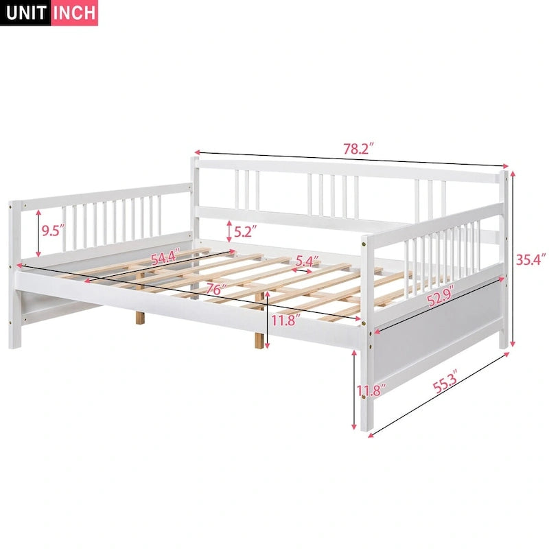 Divano letto in legno massiccio bianco/espresso, singolo/matrimoniale, 1 posto a sedere