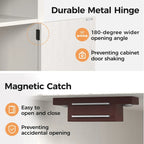 Comodino Barn Door con Stazione di Ricarica, Set da 2 – Bianco/Espresso, Mandorla, Grigio Carbone, Bianco, Nero