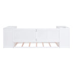 Divano letto gemello grigio/bianco con contenitore, estraibile, per 1-2 persone