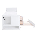 Divano letto gemello grigio/bianco con contenitore, estraibile, per 1-2 persone