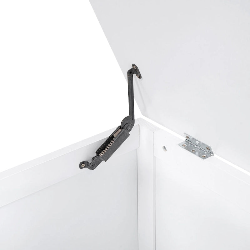 Divano letto gemello grigio/bianco con contenitore, estraibile, per 1-2 persone
