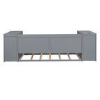 Divano letto gemello grigio/bianco con contenitore, estraibile, per 1-2 persone