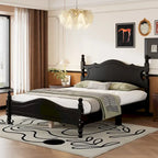 Struttura letto a piattaforma in legno a doghe bianco/nero – Matrimoniale/Queen, 1 persona