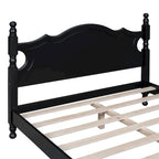 Struttura letto a piattaforma in legno a doghe bianco/nero – Matrimoniale/Queen, 1 persona