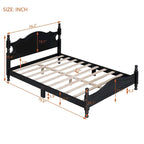 Struttura letto a piattaforma in legno a doghe bianco/nero – Matrimoniale/Queen, 1 persona