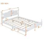 Struttura letto a piattaforma in legno a doghe bianco/nero – Matrimoniale/Queen, 1 persona