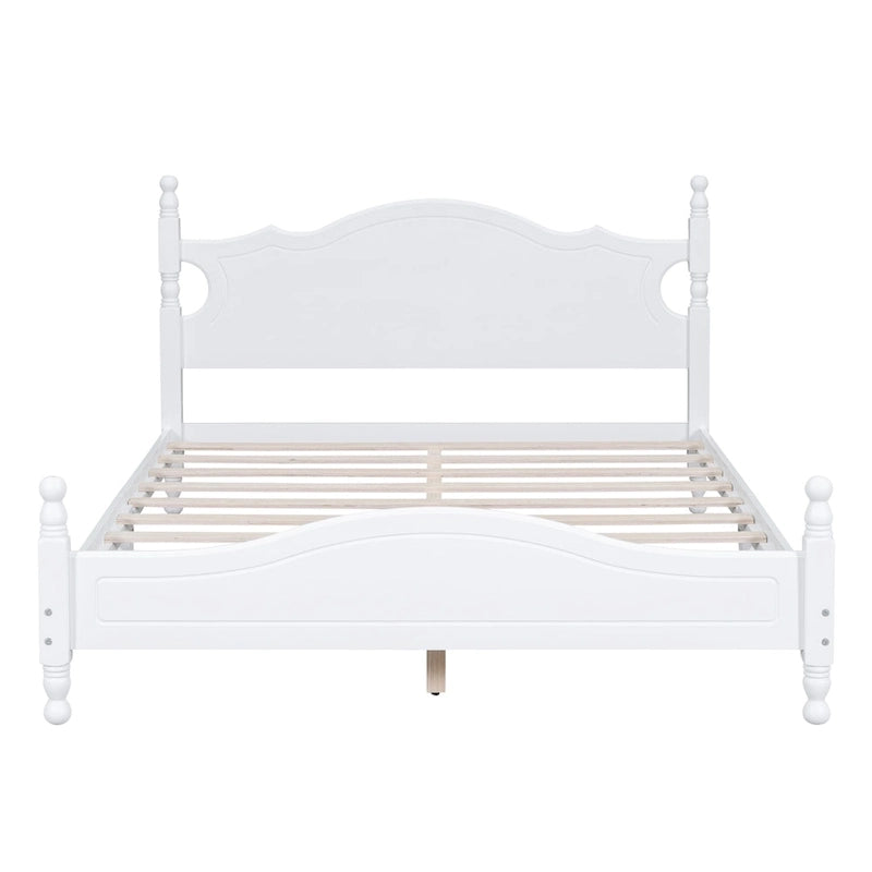 Struttura letto a piattaforma in legno a doghe bianco/nero – Matrimoniale/Queen, 1 persona