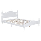 Struttura letto a piattaforma in legno a doghe bianco/nero – Matrimoniale/Queen, 1 persona