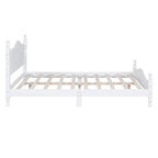 Struttura letto a piattaforma in legno a doghe bianco/nero – Matrimoniale/Queen, 1 persona