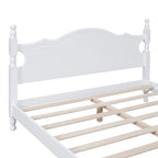 Struttura letto a piattaforma in legno a doghe bianco/nero – Matrimoniale/Queen, 1 persona