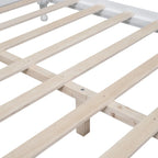 Struttura letto a piattaforma in legno a doghe bianco/nero – Matrimoniale/Queen, 1 persona