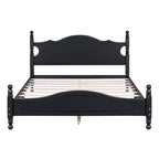 Struttura letto a piattaforma in legno a doghe bianco/nero – Matrimoniale/Queen, 1 persona
