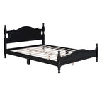 Struttura letto a piattaforma in legno a doghe bianco/nero – Matrimoniale/Queen, 1 persona