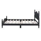 Struttura letto a piattaforma in legno a doghe bianco/nero – Matrimoniale/Queen, 1 persona