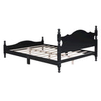 Struttura letto a piattaforma in legno a doghe bianco/nero – Matrimoniale/Queen, 1 persona