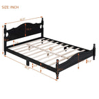 Struttura letto a piattaforma in legno a doghe bianco/nero – Matrimoniale/Queen, 1 persona