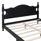 Struttura letto a piattaforma in legno a doghe bianco/nero – Matrimoniale/Queen, 1 persona