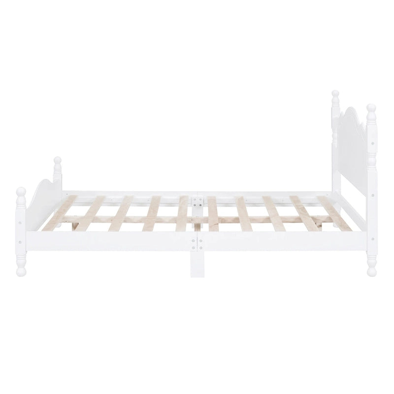Struttura letto a piattaforma in legno a doghe bianco/nero – Matrimoniale/Queen, 1 persona