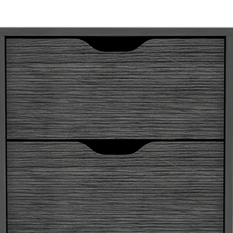 Cassettiera verticale a 5 cassetti color grigio quercia affumicata / grigio, per 1