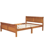Letto matrimoniale a piattaforma in espresso/rovere con testiera e pediera