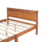 Letto matrimoniale a piattaforma in espresso/rovere con testiera e pediera