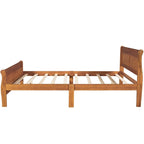 Letto matrimoniale a piattaforma in espresso/rovere con testiera e pediera