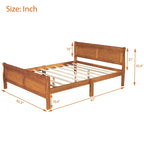 Letto matrimoniale a piattaforma in espresso/rovere con testiera e pediera