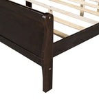 Letto matrimoniale a piattaforma in espresso/rovere con testiera e pediera