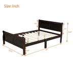 Letto matrimoniale a piattaforma in espresso/rovere con testiera e pediera