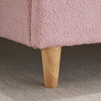 Letto a piattaforma imbottito Sherpa con testiera – Singolo, Rosa/Blu/Beige