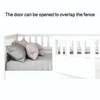 Letto a pavimento in pino bianco/grigio con spondina – Matrimoniale/Singolo, 1 bambino