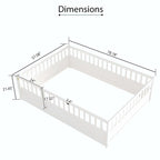 Letto a pavimento in pino bianco/grigio con spondina – Matrimoniale/Singolo, 1 bambino