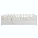 Letto a pavimento in pino bianco/grigio con spondina – Matrimoniale/Singolo, 1 bambino