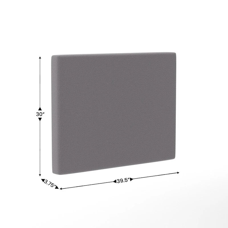 Testiera imbottita grigio/beige con porte di ricarica – Per 1