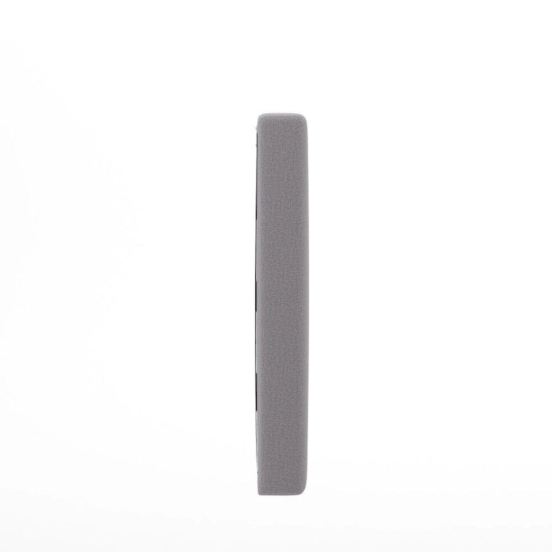 Testiera imbottita grigio/beige con porte di ricarica – Per 1