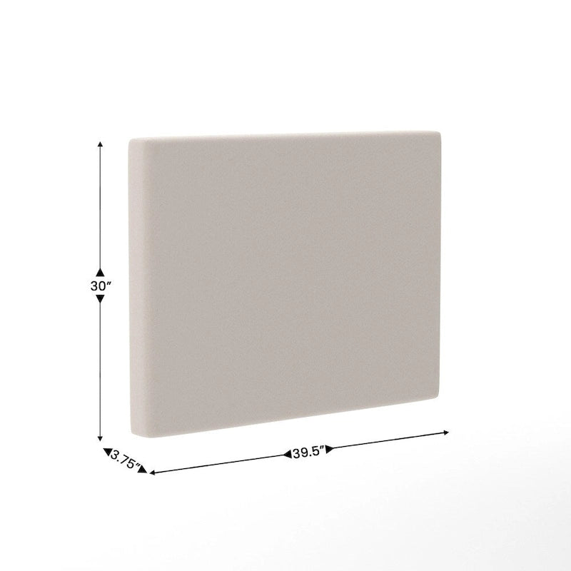Testiera imbottita grigio/beige con porte di ricarica – Per 1