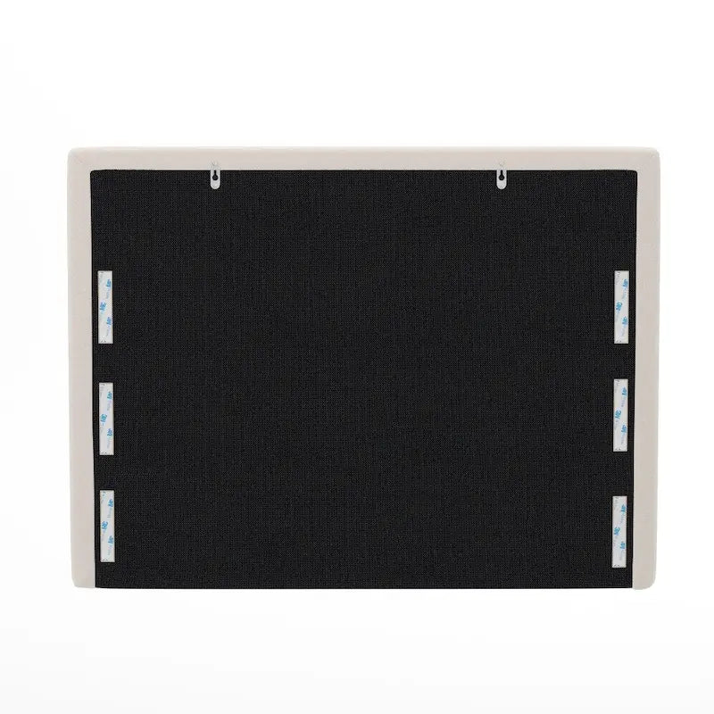 Testiera imbottita grigio/beige con porte di ricarica – Per 1