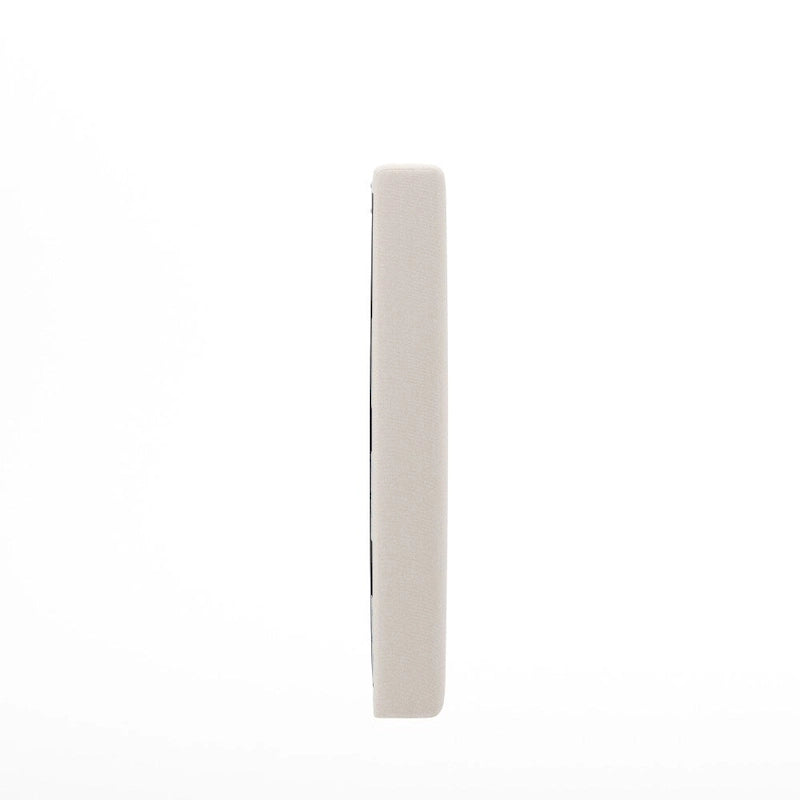 Testiera imbottita grigio/beige con porte di ricarica – Per 1