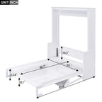 Letto a scomparsa Queen bianco con mensola, 1 posto letto