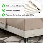 Letto a piattaforma imbottito 3D White Dove Plush – Singolo/Matrimoniale/Queen