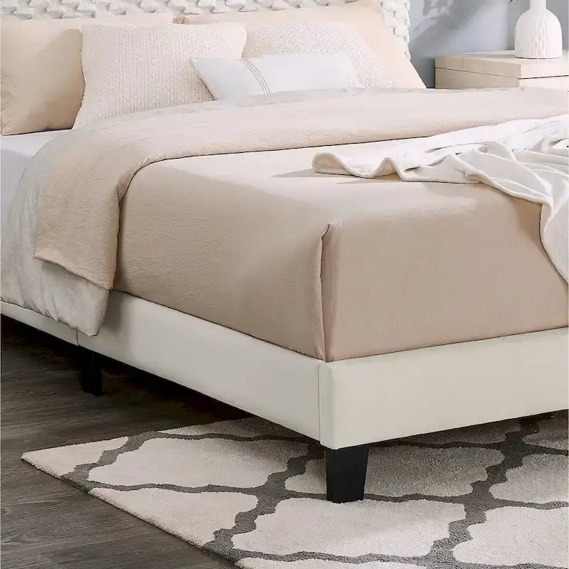 Letto a piattaforma imbottito 3D White Dove Plush – Singolo/Matrimoniale/Queen