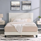 Letto a piattaforma imbottito 3D White Dove Plush – Singolo/Matrimoniale/Queen