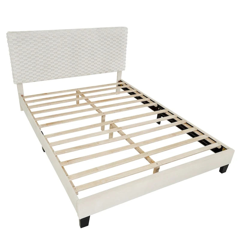 Letto a piattaforma imbottito 3D White Dove Plush – Singolo/Matrimoniale/Queen