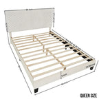 Letto a piattaforma imbottito 3D White Dove Plush – Singolo/Matrimoniale/Queen